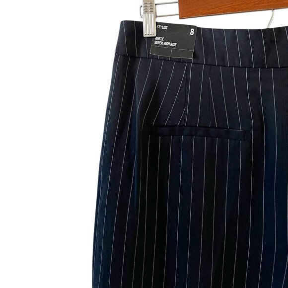 Express NEW Stylist Super High-Rise Pinstripe Ankle Pants Size 8 - Picture 9 of 15